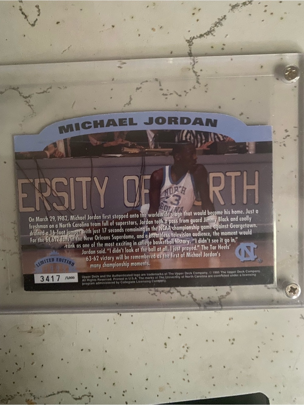 Micheal Jordan numbered to 5000 limited edition upper deck